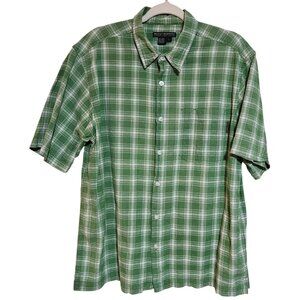 Royal Robbins Outdoor Travel Short-Sleeve Button-Up Shirt L Vaca Cotton Mens